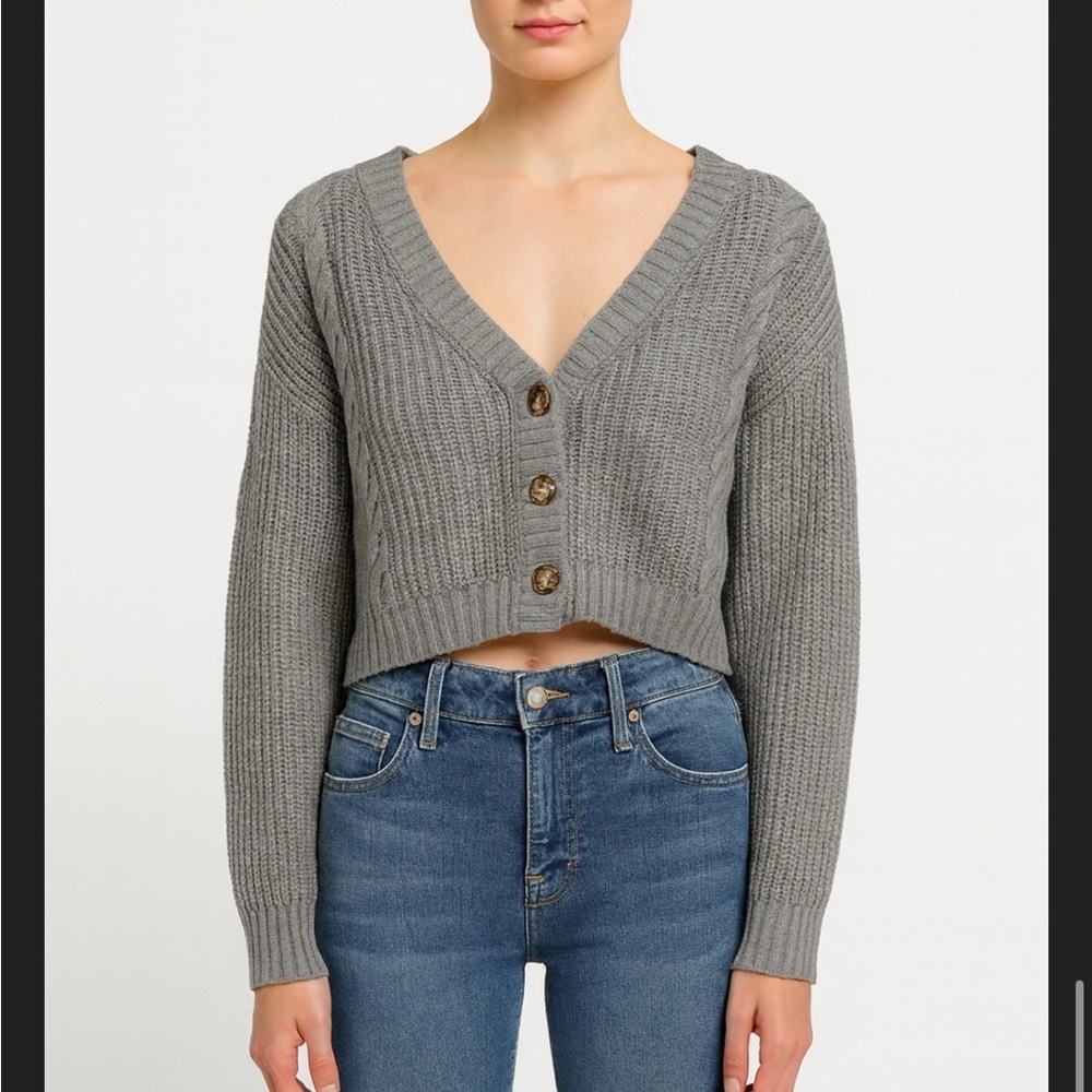 Ambiance Apparel Cropped Button-Up Cardigan
